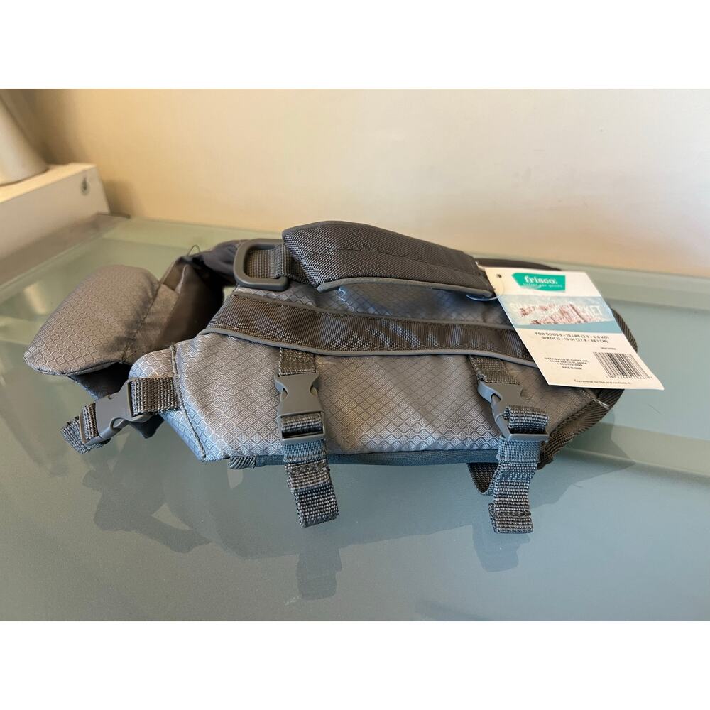 Frisco Dog Life Jacket Gray small pfd floatation harness boating water NWT